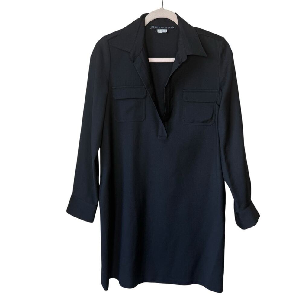 Early Les Prairies De Paris Wool Shirt Dress Size 8 French Fashion Office Vixen